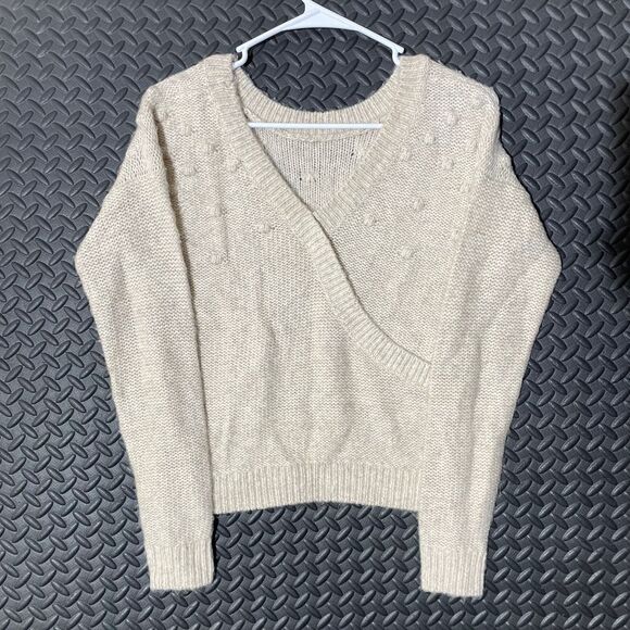 Abercrombie & Fitch Cream Vintage Pullover Knitted Christmas Sweater Women's‎ XS - Picture 1 of 6